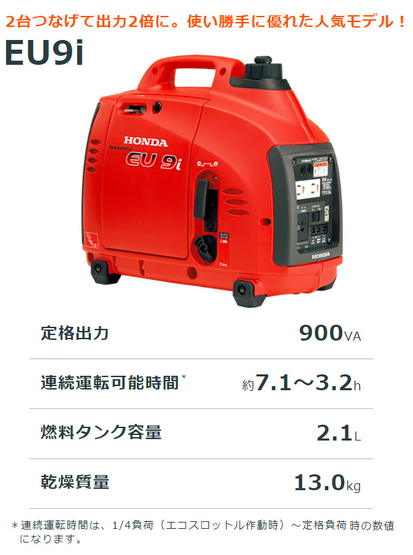 インバーター発電機・送料無料】ホンダ 4サイクル インバーター発電機